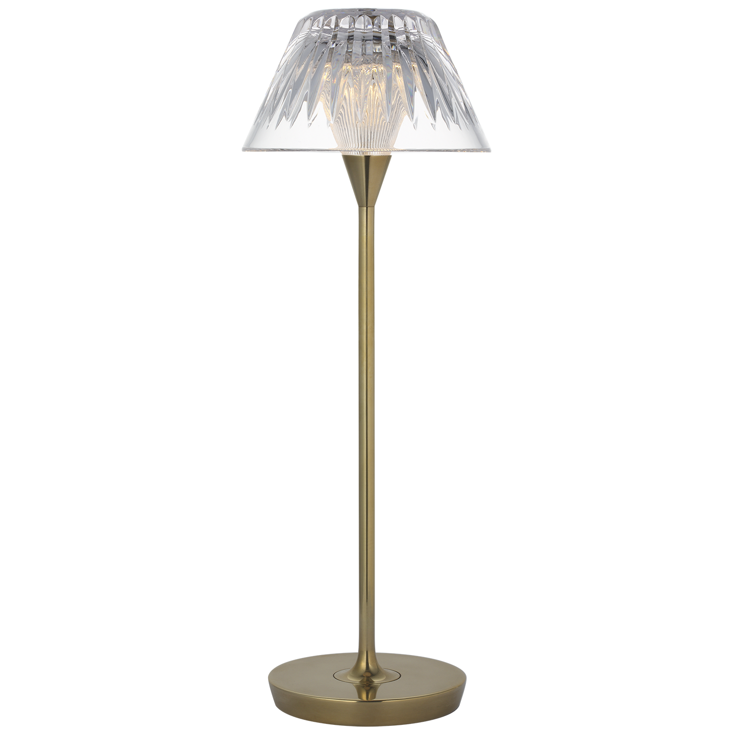 Blaze 16" Rechargeable Table Lamp | Natural Brass | Clear Crystal