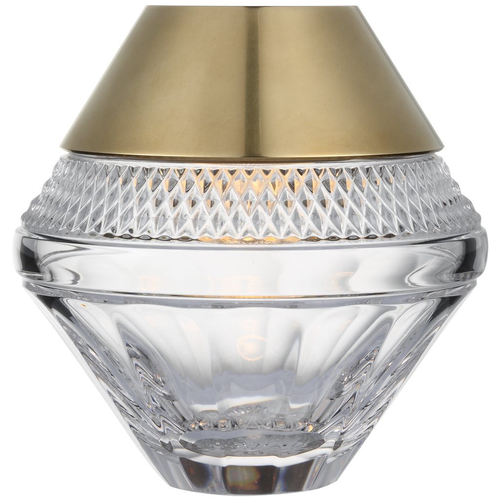 Copper Coast 5" Rechargeable Accent Lamp | Natural Brass | Clear Crystal