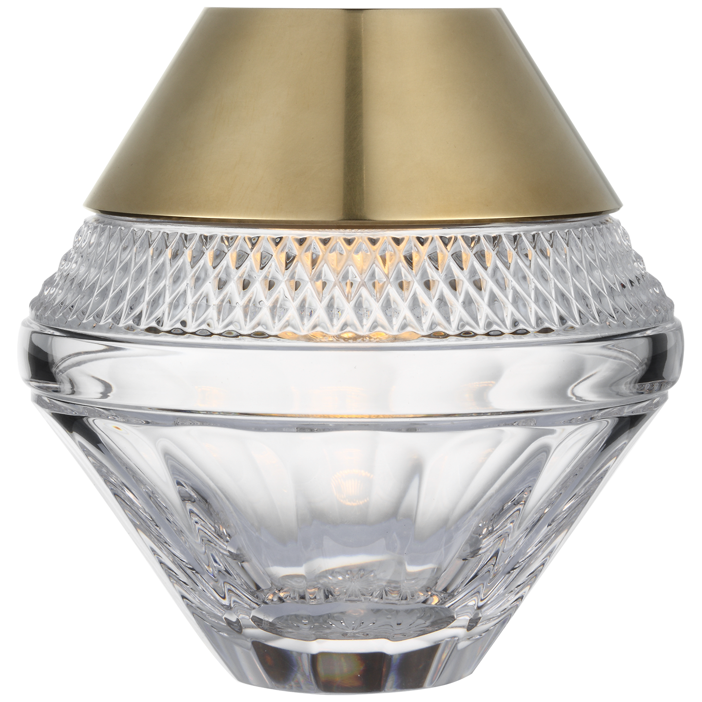 Copper Coast 5" Rechargeable Accent Lamp | Natural Brass | Clear Crystal