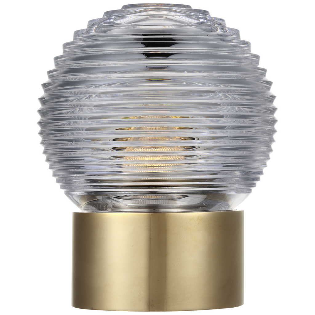Circon 7" Rechargeable Accent Lamp | Natural Brass | Clear Crystal