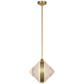 Copper Coast 15" Pendant | Natural Brass | Karo Cut Clear Crystal