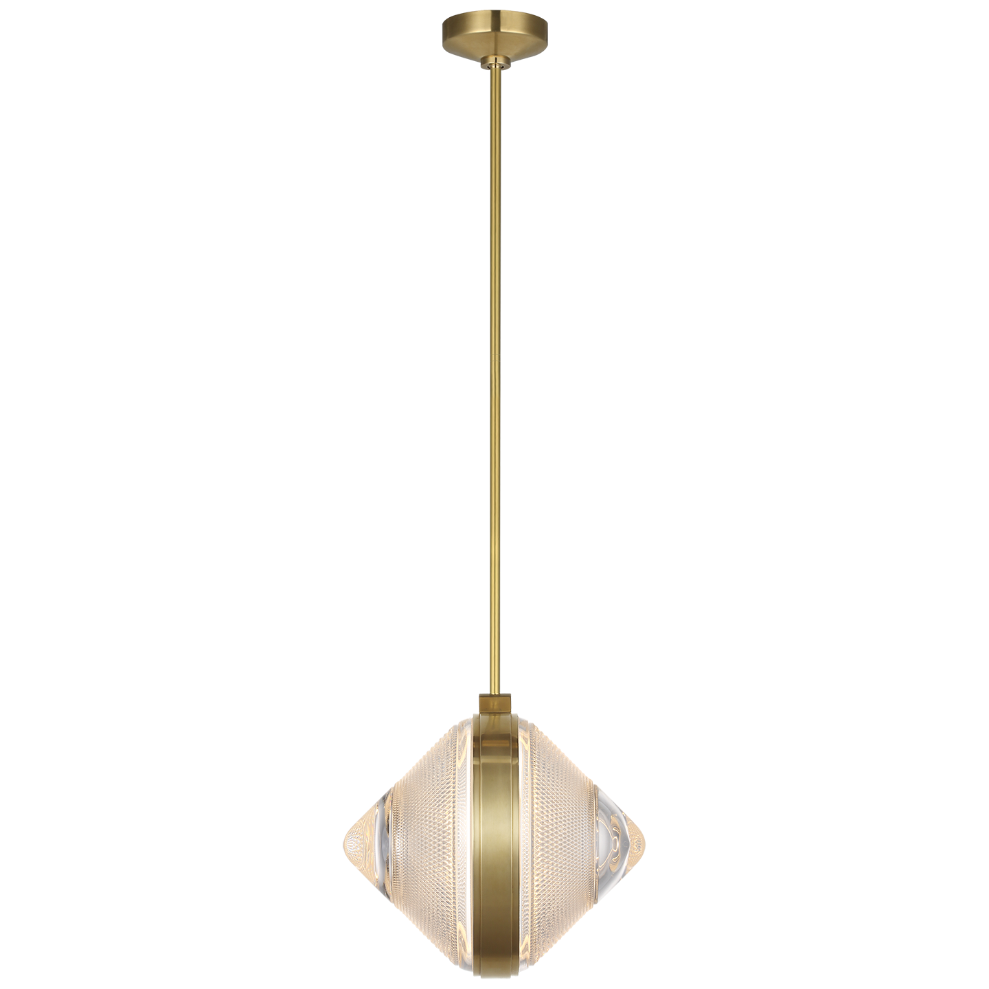 Copper Coast 15" Pendant | Natural Brass | Karo Cut Clear Crystal