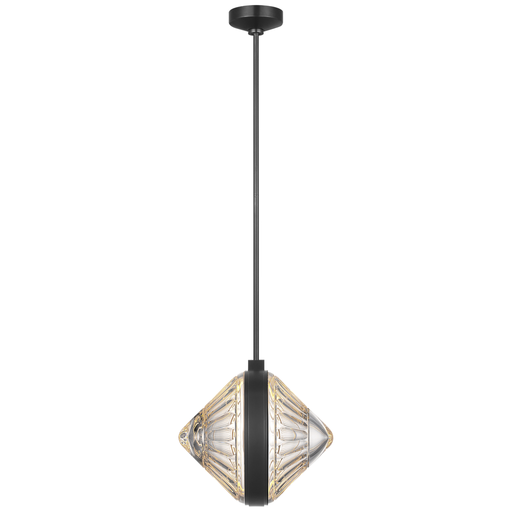 Copper Coast 15" Pendant | Bronze | Olive Cut Clear Crystal