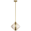 Copper Coast 15" Pendant | Natural Brass | Olive Cut Clear Crystal