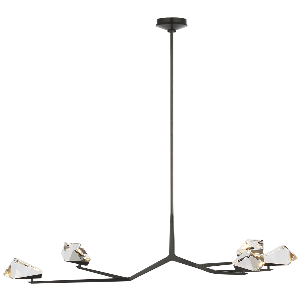 Carraig 52" 5 Light Chandelier | Bronze | Clear Crystal
