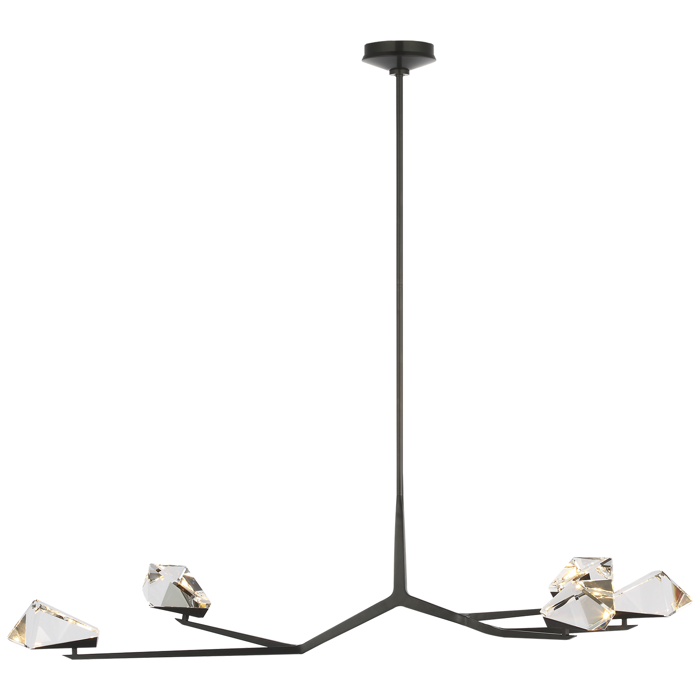 Carraig 52" 5 Light Chandelier | Bronze | Clear Crystal