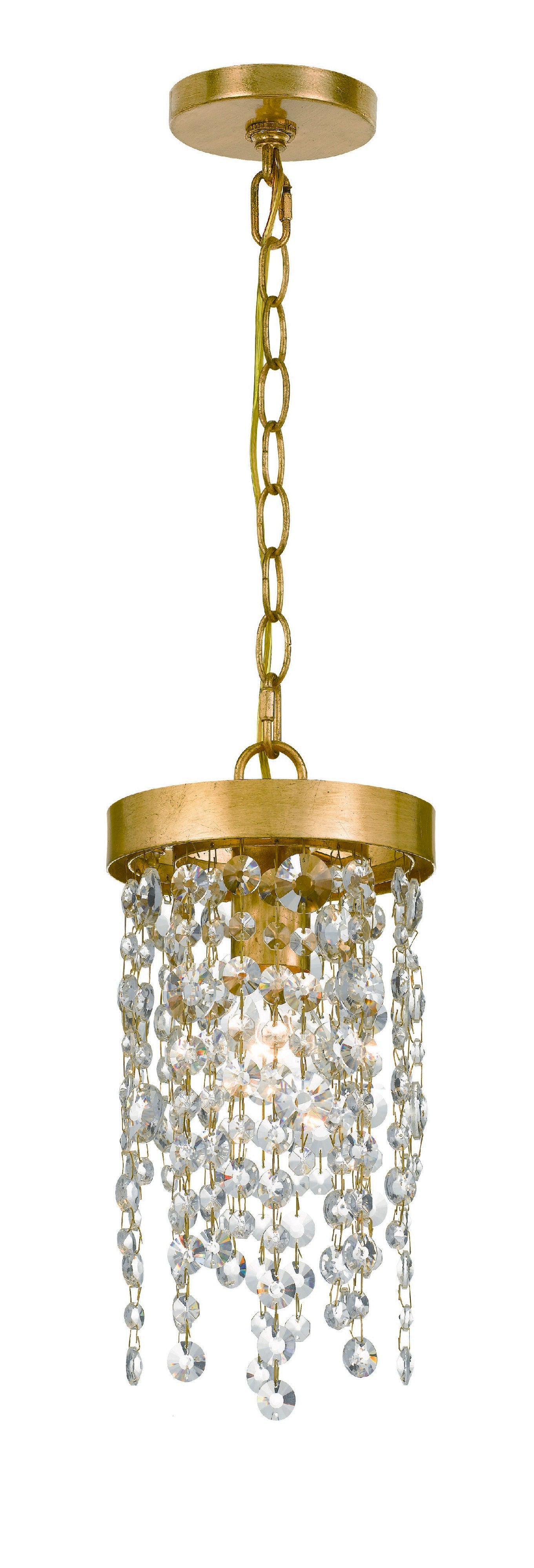 Winham 7'' Hand Cut Crystal Antique Gold Pendant
