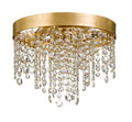 Winham 16'' Hand Cut Crystal Antique Gold Flush Mount