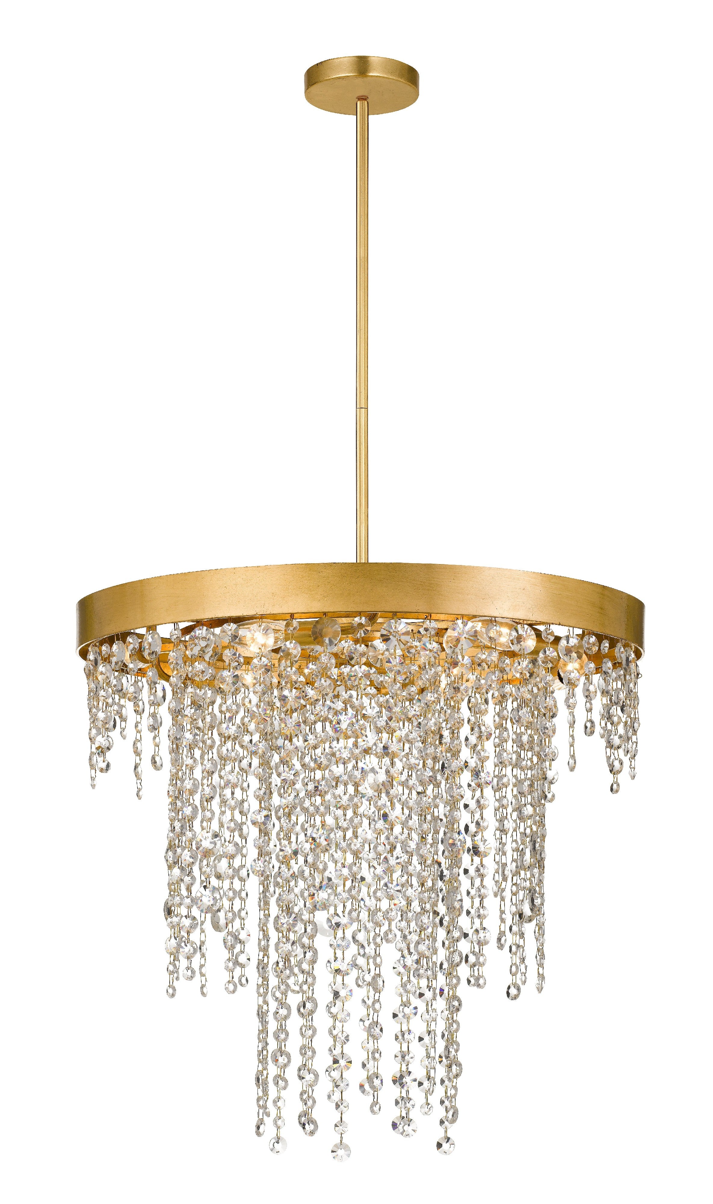 Winham 24'' Hand Cut Crystal Antique Gold Chandelier