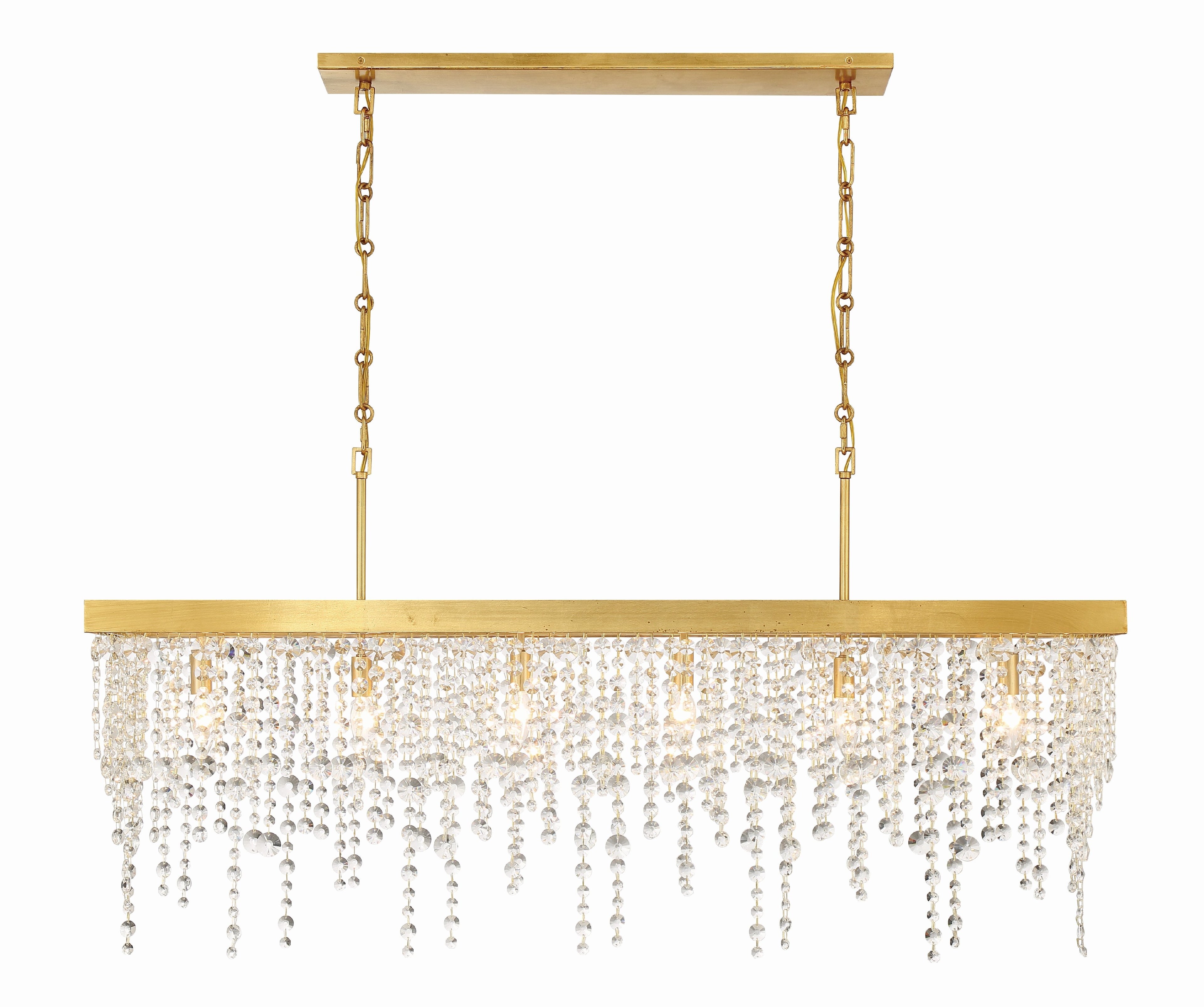 Winham 49'' Antique Gold Linear Chandelier