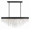 Winham 36'' Black Forged Linear Oval Chandelier