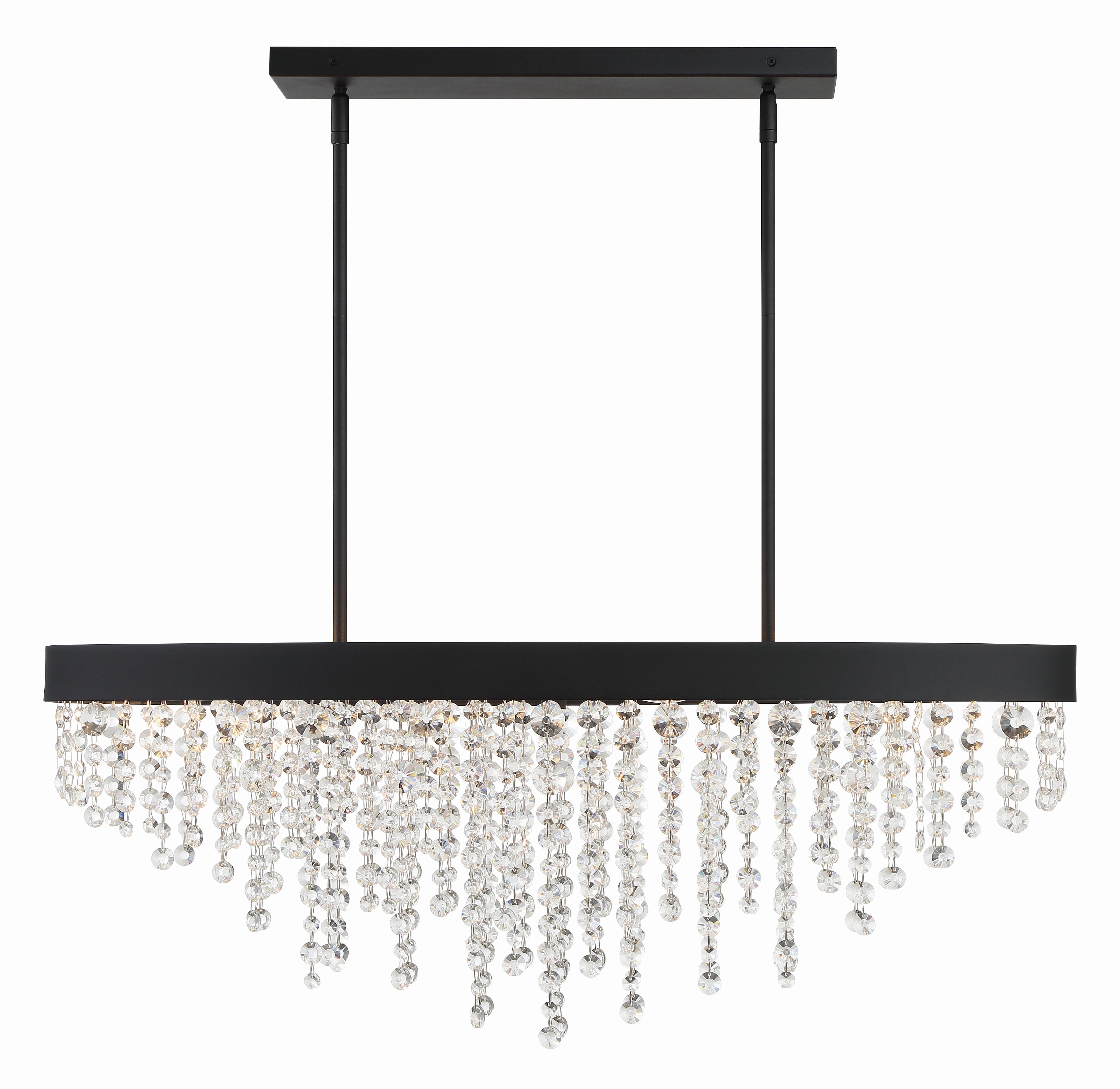 Winham 36'' Black Forged Linear Oval Chandelier
