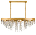 Winham 36'' Hand Cut Crystal Antique Gold Linear Oval Chandelier