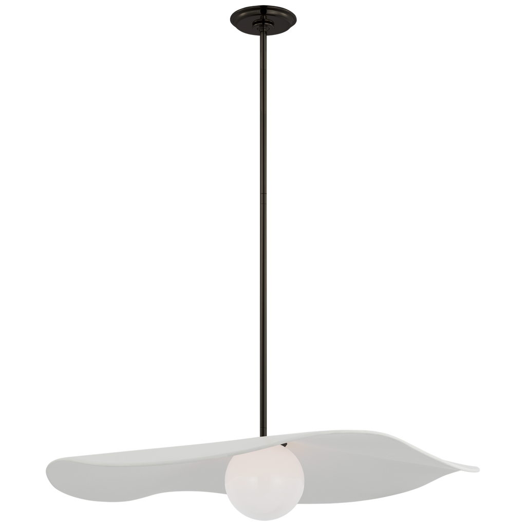 Mahalo 28" Pendant | Bronze and White Glass | Matte White Shade