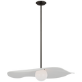 Mahalo 28" Pendant | Bronze and White Glass | Matte White Shade