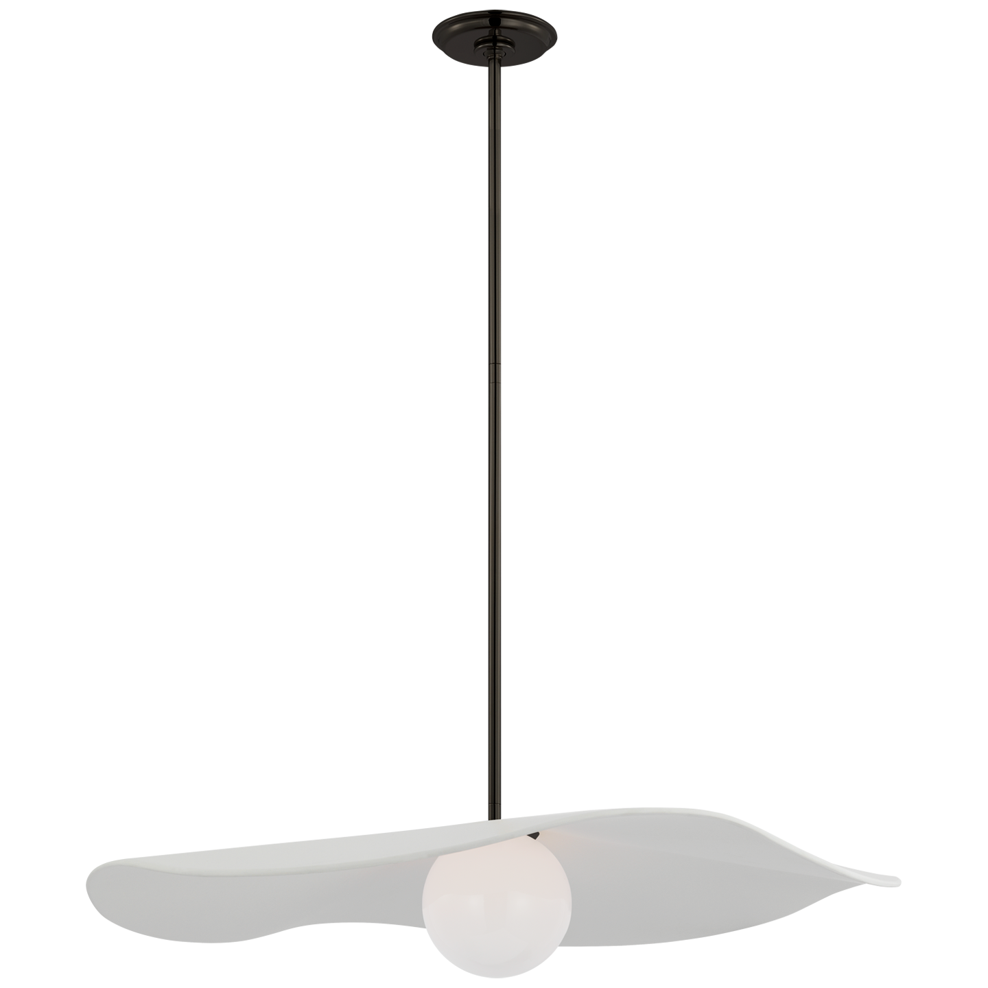 Mahalo 28" Pendant | Bronze and White Glass | Matte White Shade