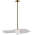 Mahalo 28" Pendant | Hand-Rubbed Antique Brass and White Glass | Matte White Shade