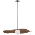 Mahalo 28" Pendant | Polished Nickel and White Glass | Natural Oak Shade