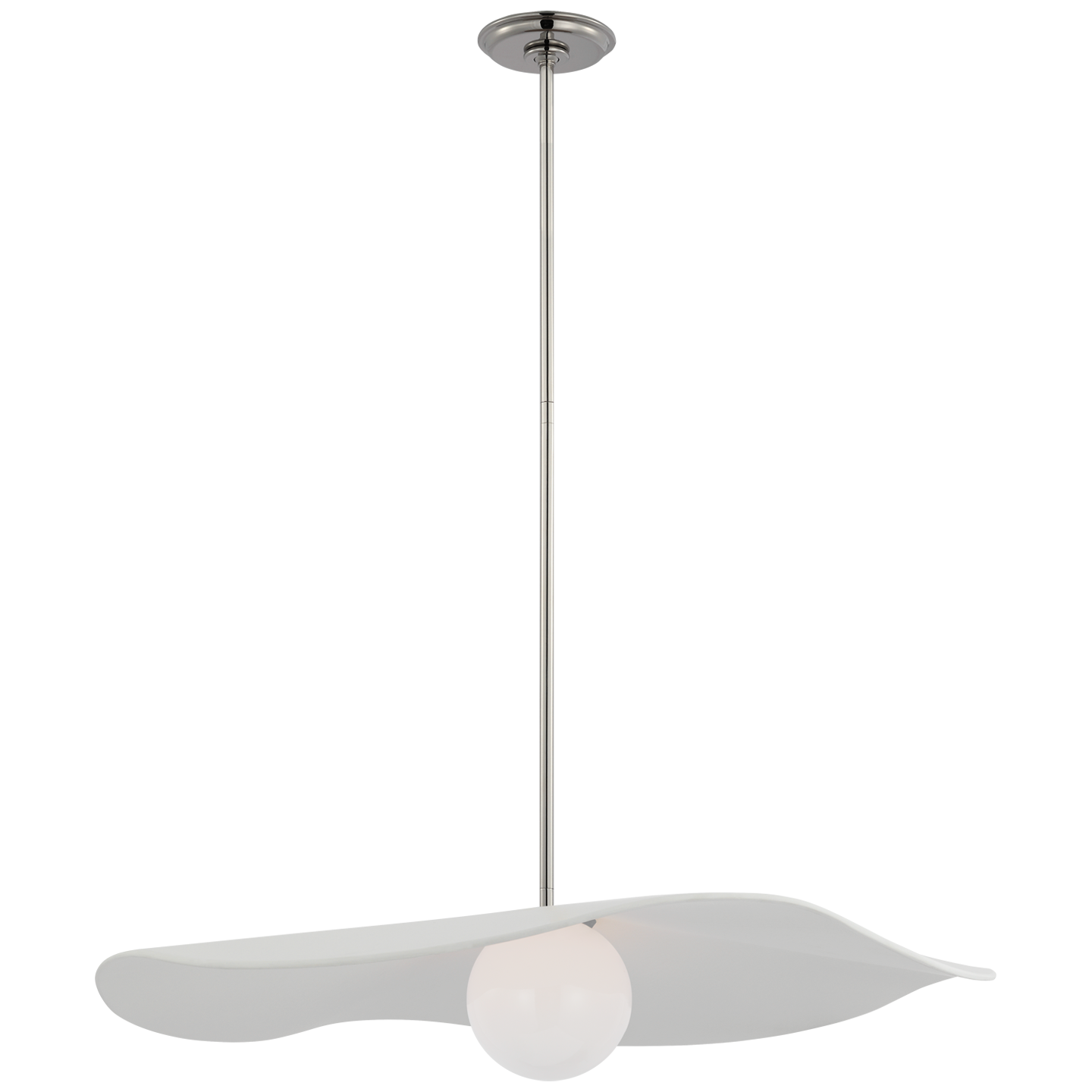 Mahalo 28" Pendant | Polished Nickel and White Glass | Matte White Shade