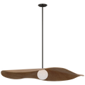 Mahalo 40" Pendant | Bronze and White Glass | Natural Oak Shade