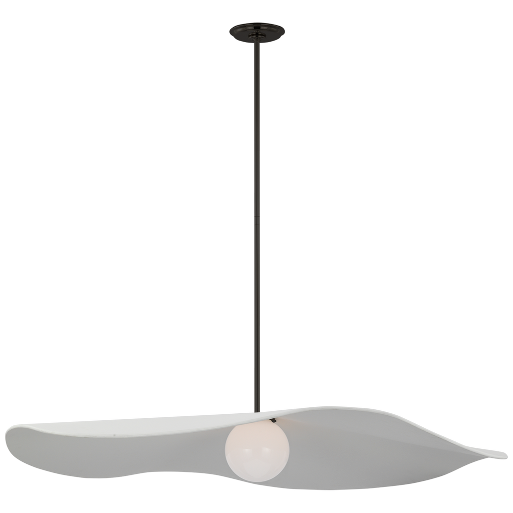 Mahalo 40" Pendant | Bronze and White Glass | Matte White Shade