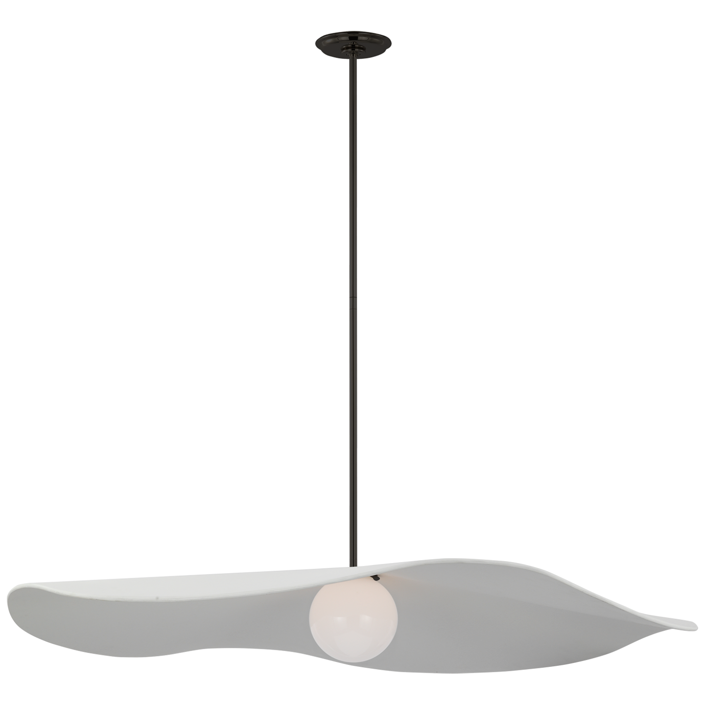 Mahalo 40" Pendant | Bronze and White Glass | Matte White Shade
