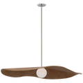 Mahalo 40" Pendant | Polished Nickel and White Glass | Natural Oak Shade