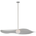 Mahalo 40" Pendant | Polished Nickel and White Glass | Matte White Shade