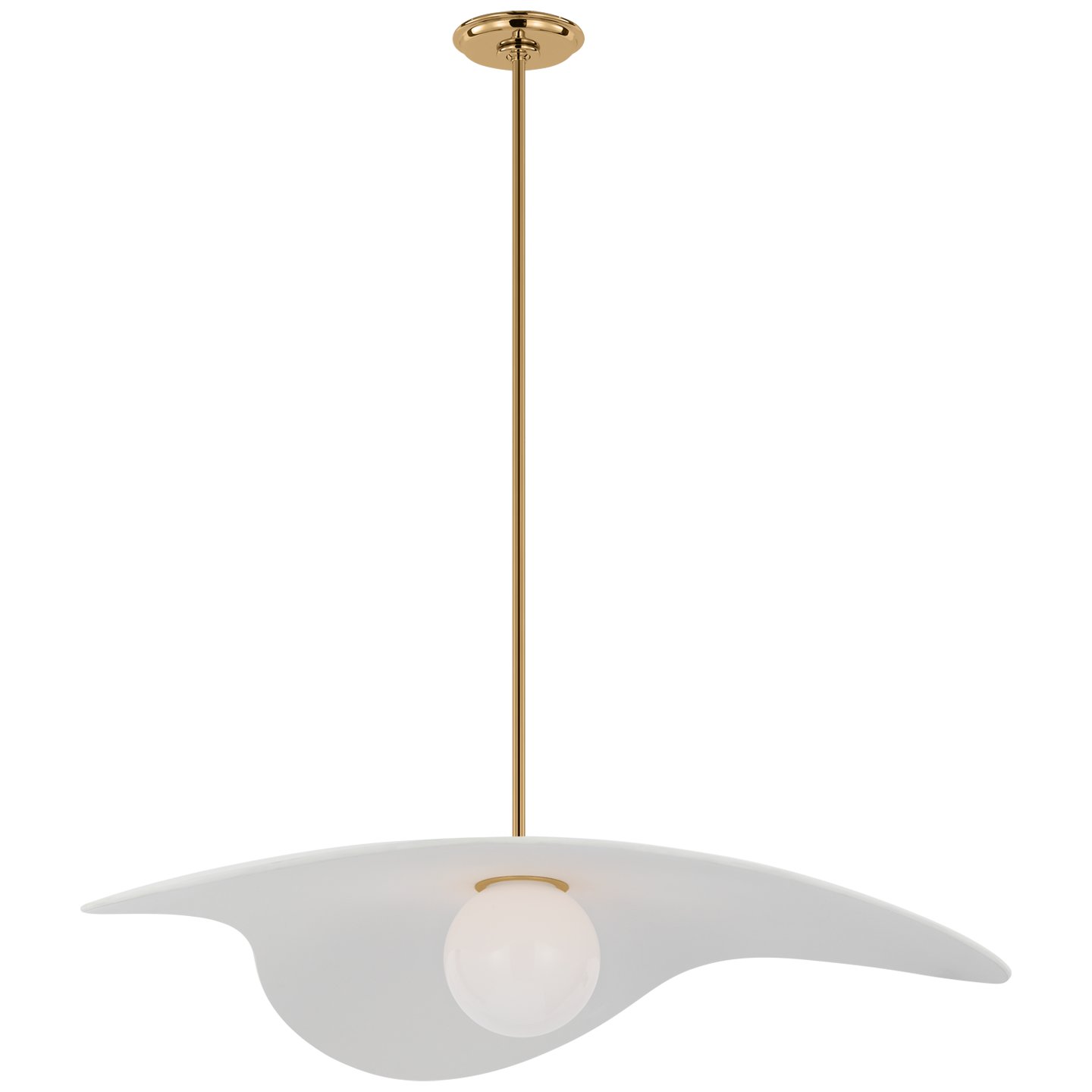 Mahalo 35" Tri Pendant | Hand-Rubbed Antique Brass and White Glass | Matte White Shade