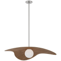 Mahalo 35" Tri Pendant | Polished Nickel and White Glass | Natural Oak Shade