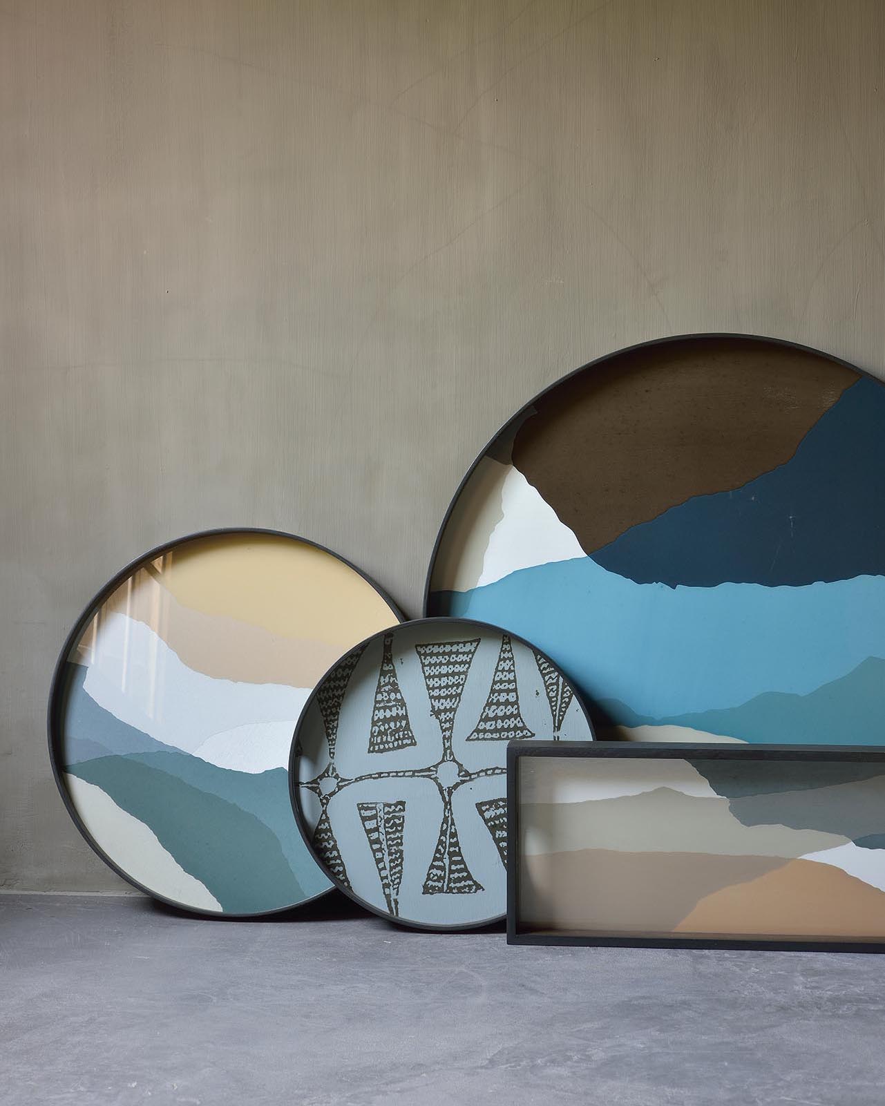 Wabi Sabi Tray | Glass | Slate | Round | L