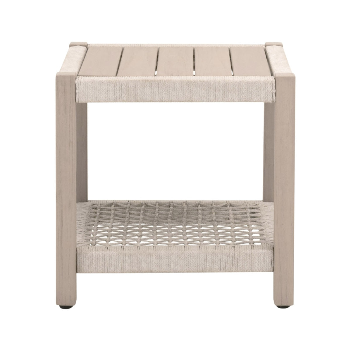 Wrap Outdoor End Table | Washed Ever Teak