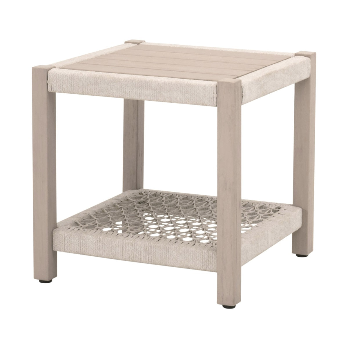 Wrap Outdoor End Table | Washed Ever Teak