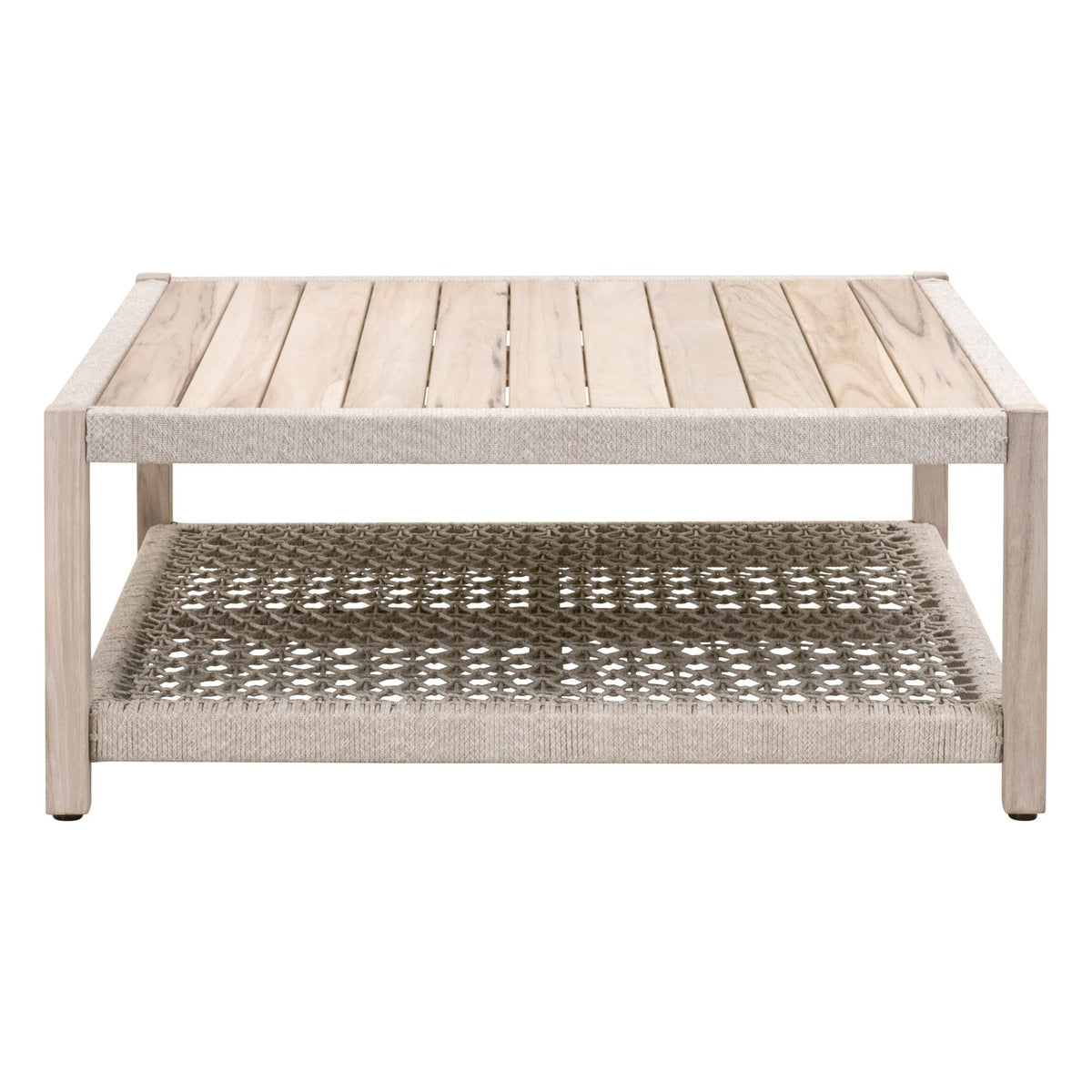 Wrap Outdoor Square Coffee Table | Gray Teak