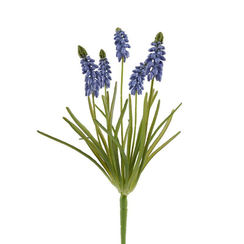 Grape Hyacinth Spray, 12.5"L - Light Blue