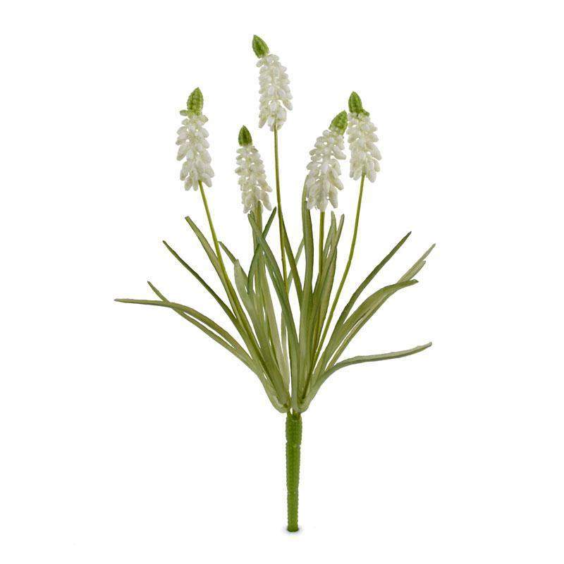 Grape Hyacinth Spray, 12.5"L - White