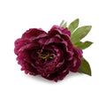 Peony Stem with Leaves, 18" - Dark Fuchsia