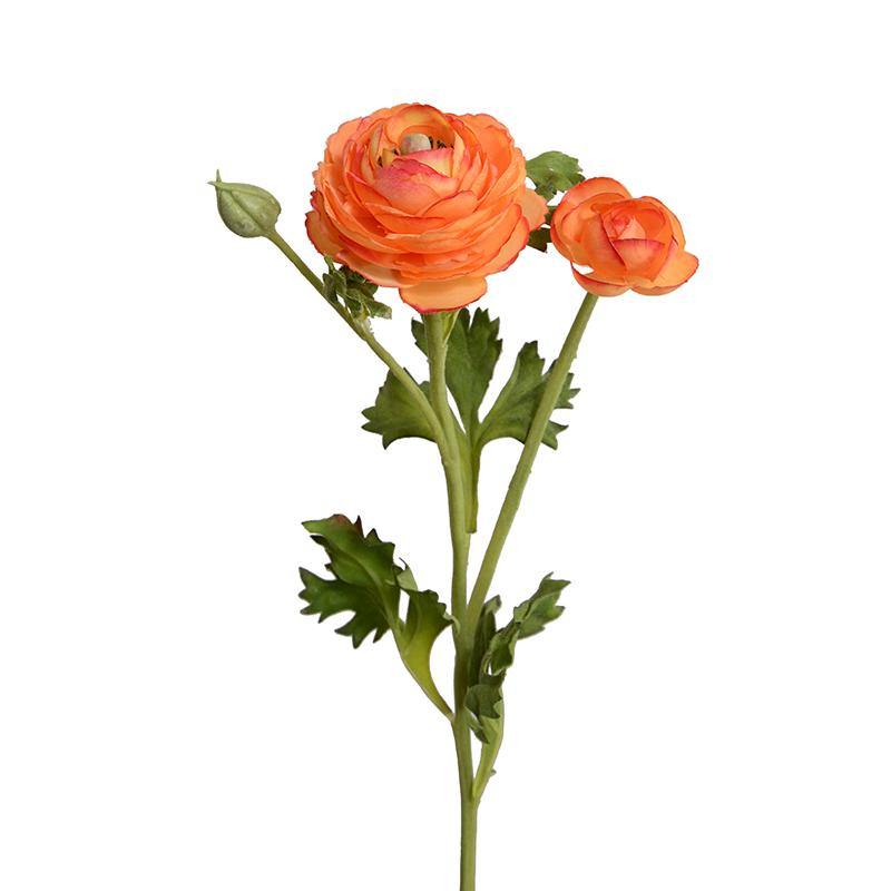 Ranunculus Spray, 14.5"- Red Orange