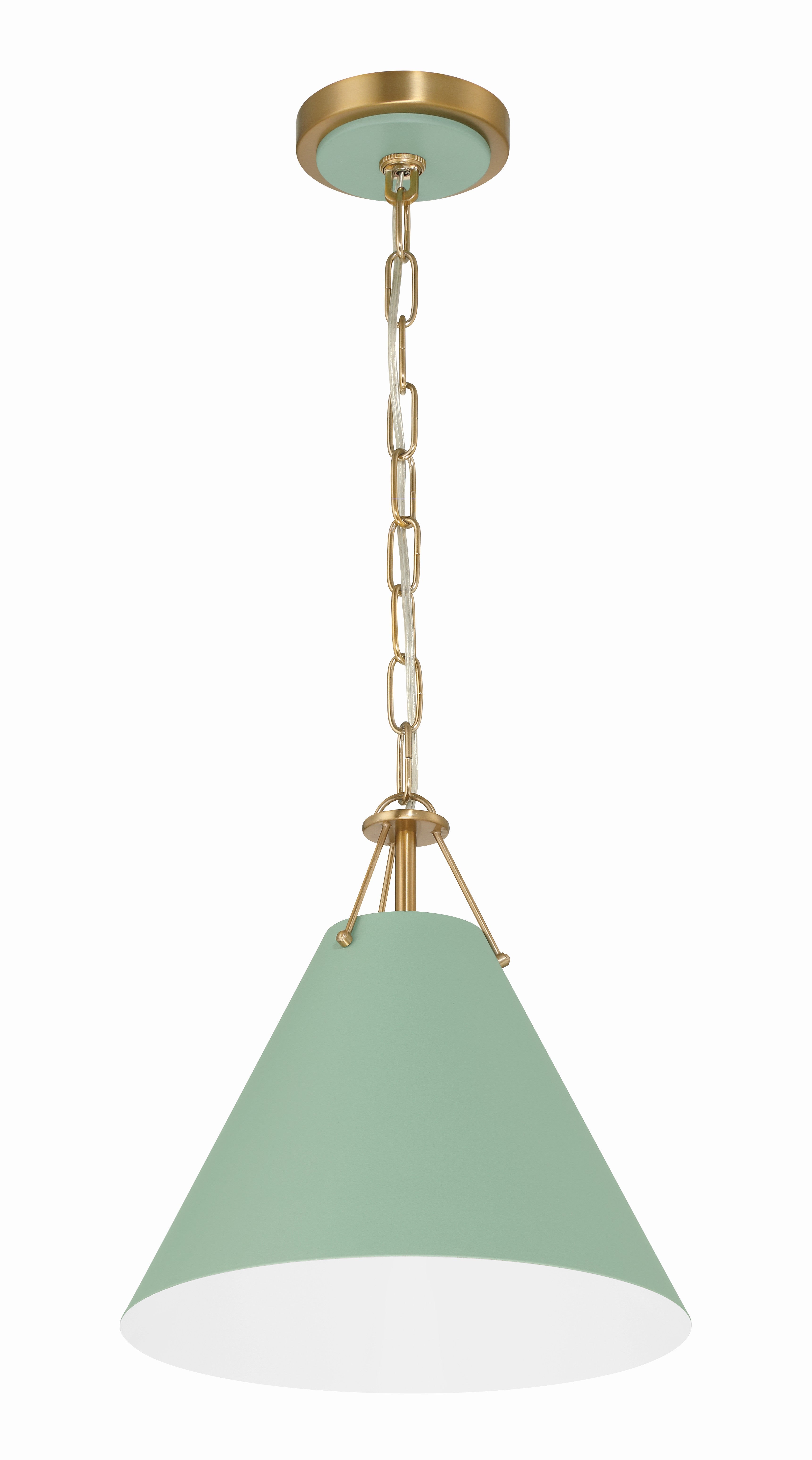 Xavier 12'' Vibrant Gold + Green Pendant