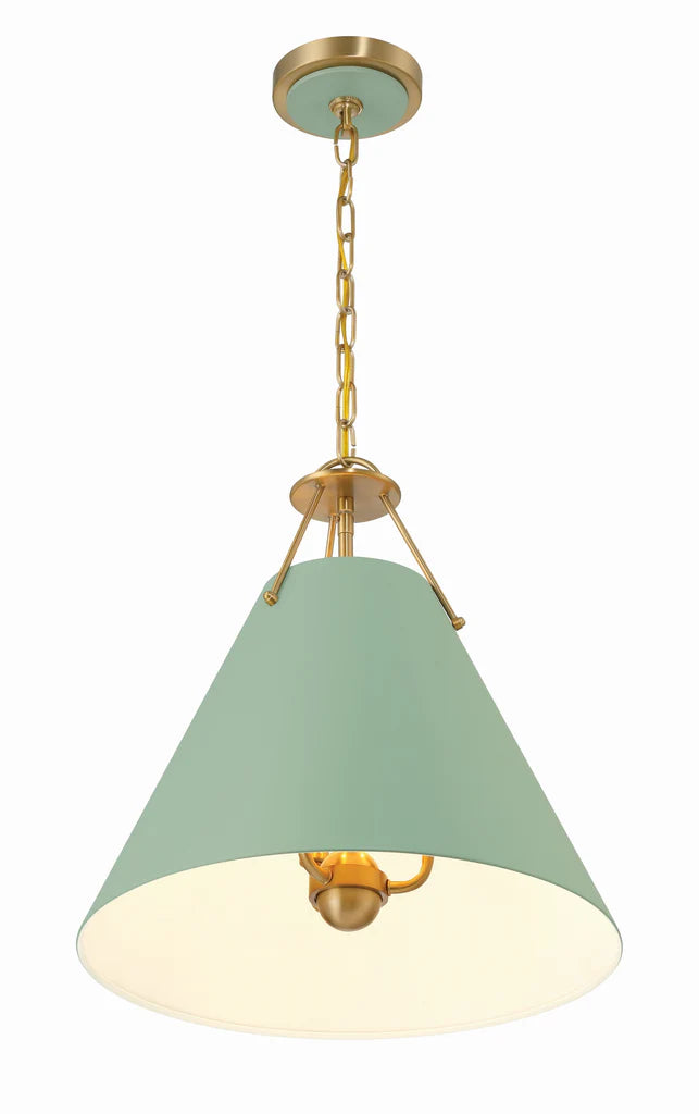 Xavier 16'' Vibrant Gold + Green Pendant