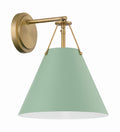 Xavier 10'' Vibrant Gold + Green Sconce