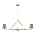 Xavier 42'' Vibrant Gold + Blue Linear Chandelier