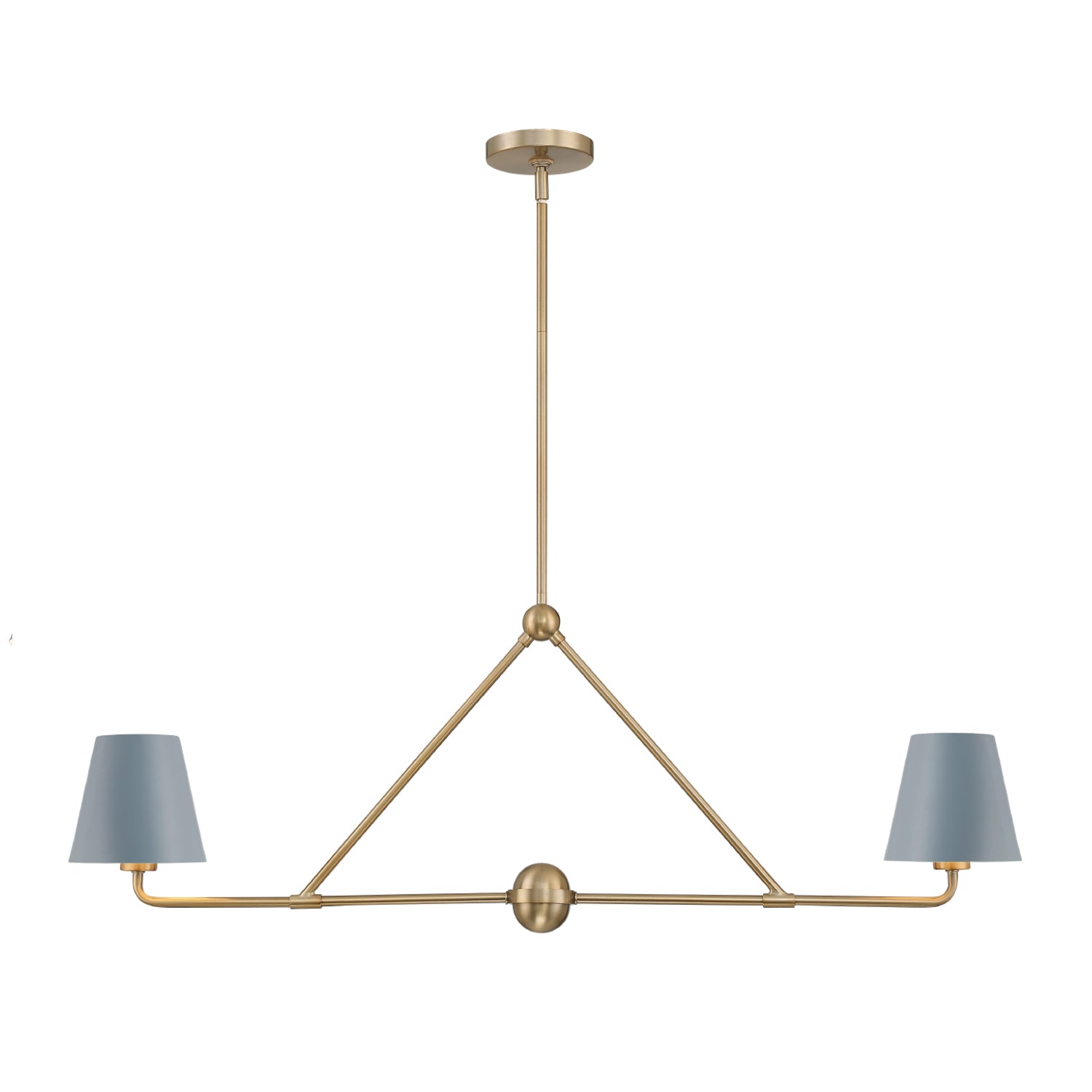 Xavier 42'' Vibrant Gold + Blue Linear Chandelier