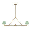 Xavier 42'' Vibrant Gold + Green Linear Chandelier
