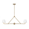 Xavier 42'' Vibrant Gold + White Linear Chandelier