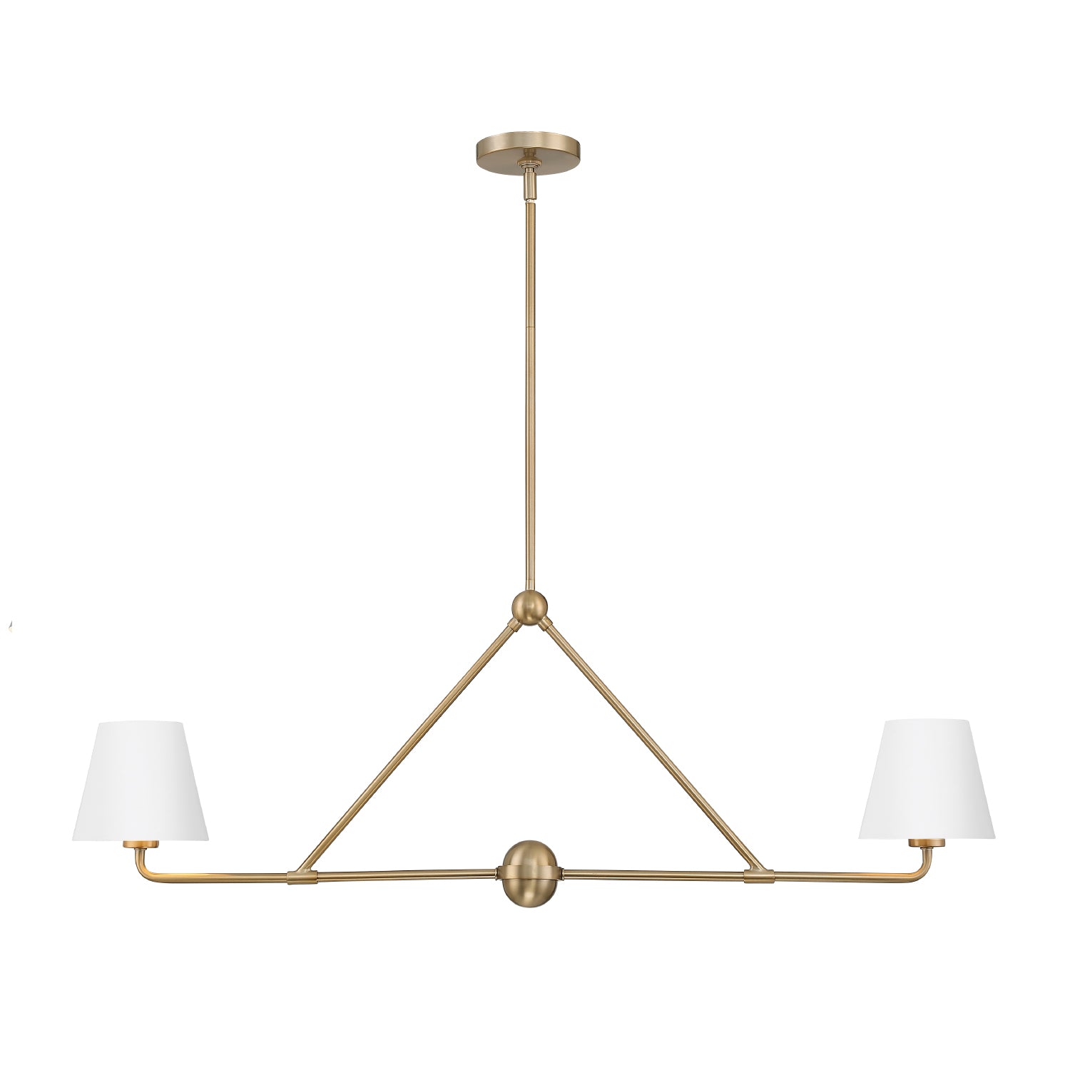 Xavier 42'' Vibrant Gold + White Linear Chandelier