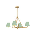 Xavier 31.75'' Vibrant Gold + Green Chandelier