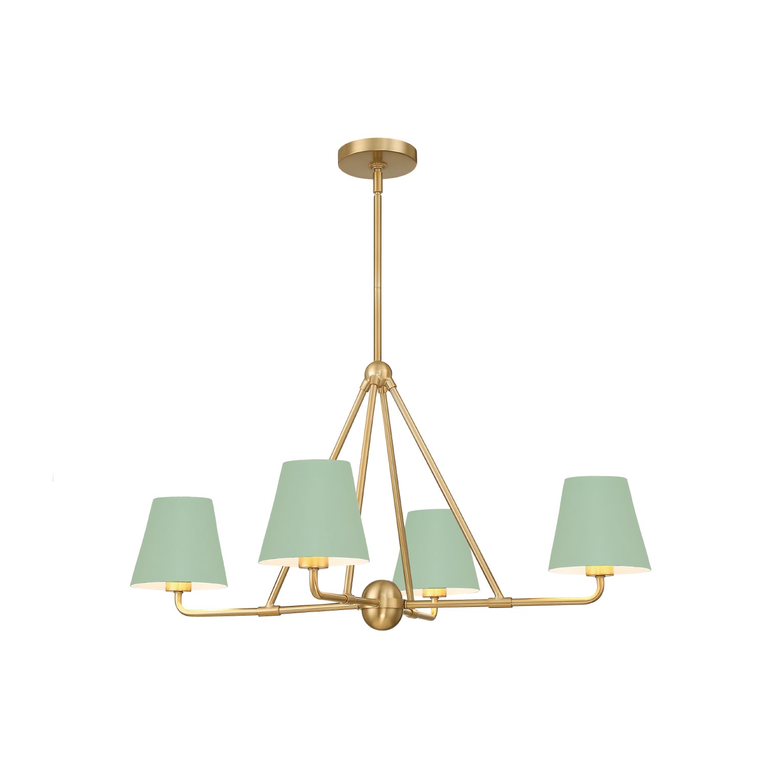Xavier 31.75'' Vibrant Gold + Green Chandelier