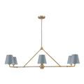 Xavier 46'' Vibrant Gold + Blue Linear Chandelier