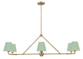 Xavier 46'' Vibrant Gold + Green Linear Chandelier